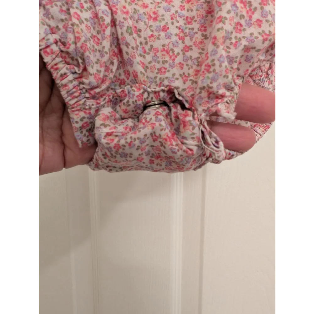 Baby Ralph Lauren Floral Bodysuit 6 Months Pink White 100% Cotton One Piece